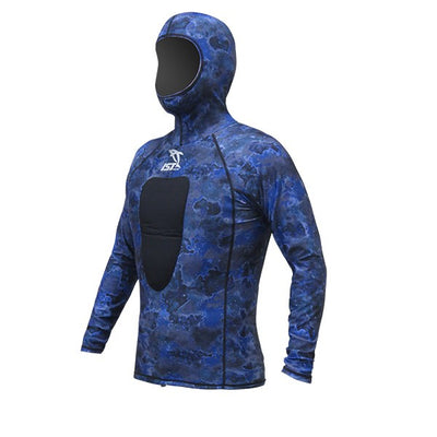 Hooded Spearfishing Rashguard-Blue