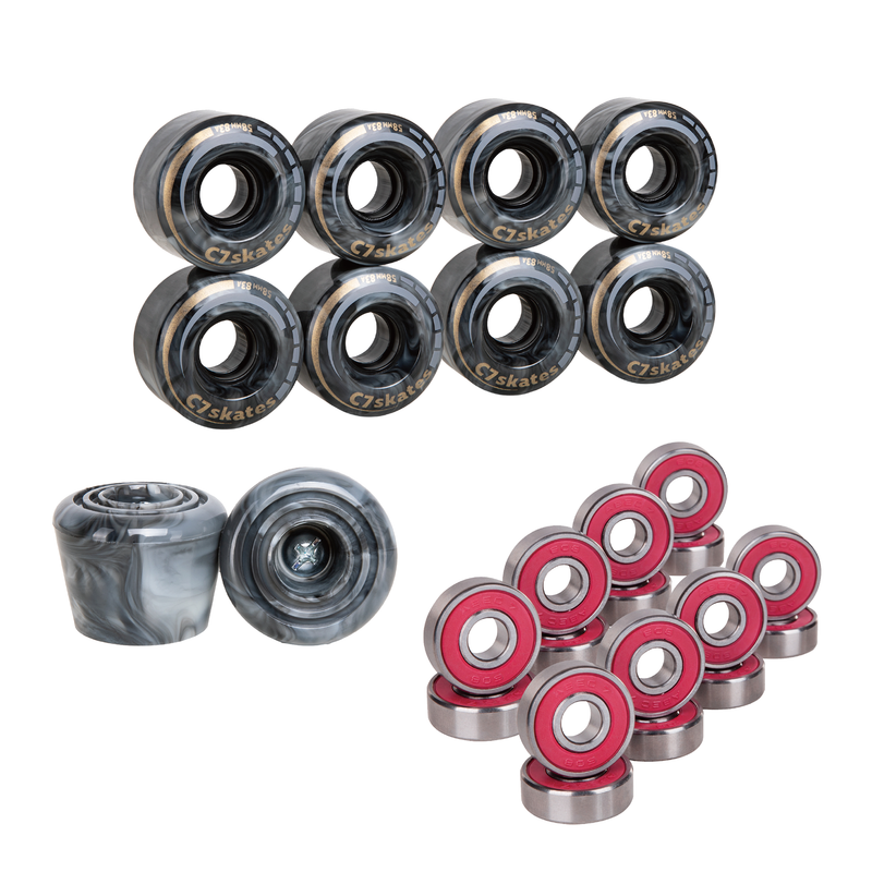 C7skates RSU wheels, stopper, and bearings combo - GOLD