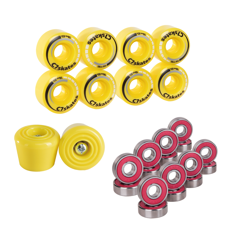 C7skates RSU wheels, stopper, and bearings combo - Lemonpop