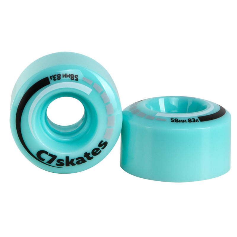 C7skates Roller Skate Wheels and Stoppers Combo