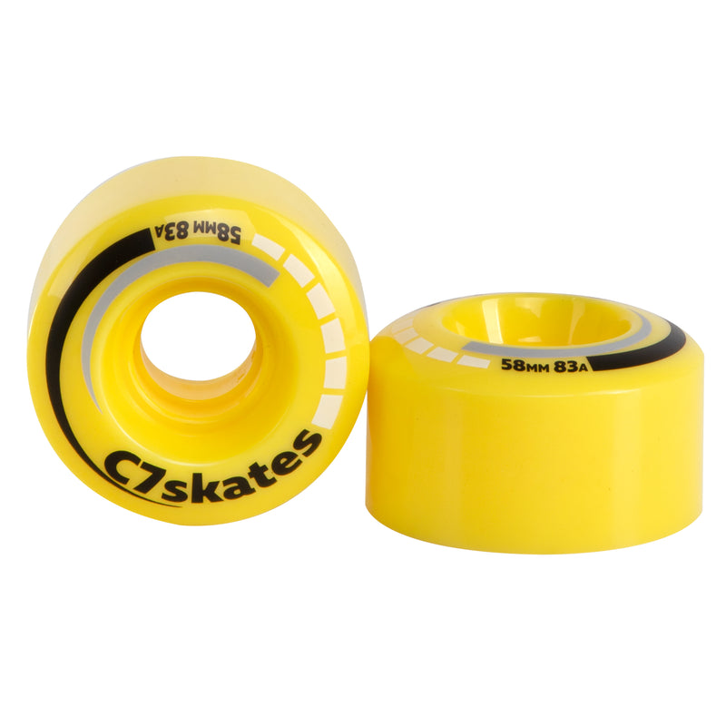 C7skates Roller Skate Wheels and Stoppers Combo