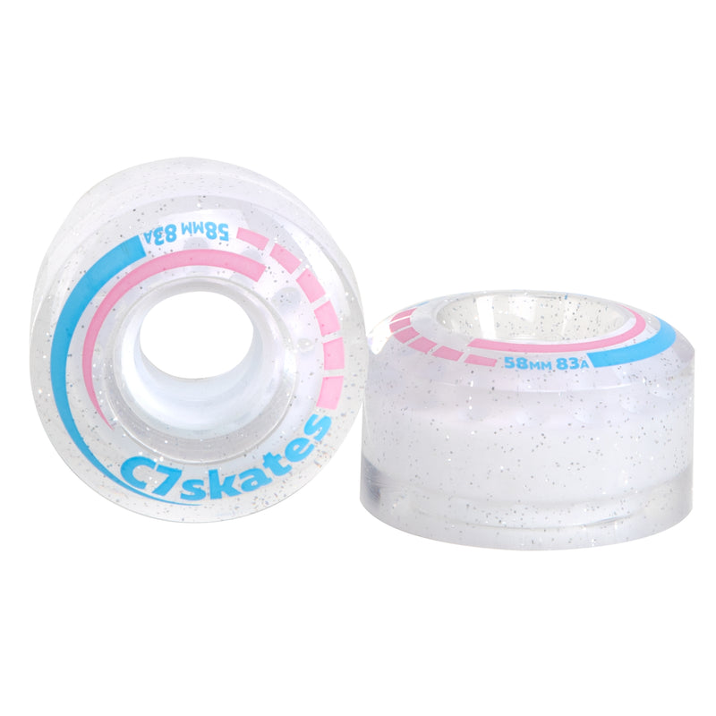 C7skates Roller Skate Wheels and Stoppers Combo