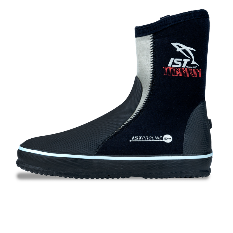 IST 5mm Titanium / Spandex Lined Diving Boots with Vulcanized Rubber Sole