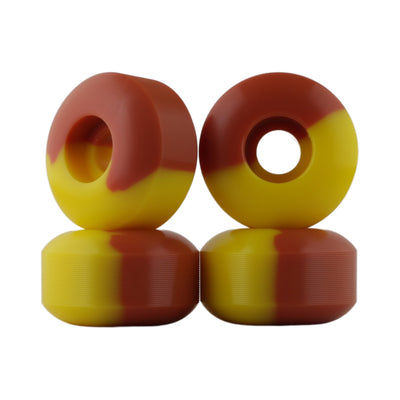 52mm x 31mm Blank Skateboard Wheels (Set of 4) - Yellow/Orange