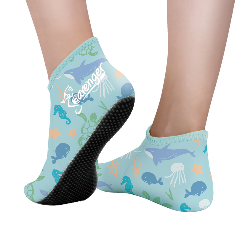 Seavenger Kids 3mm Neoprene Zephyr Socks - Paradise Light Blue