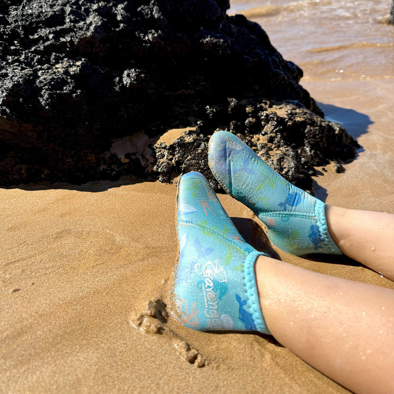 Seavenger Kids 3mm Neoprene Zephyr Socks - Paradise Light Blue