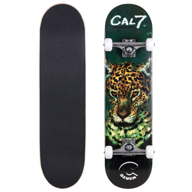Cal 7 Complete Skateboard | 8.0 Fierce Leopard