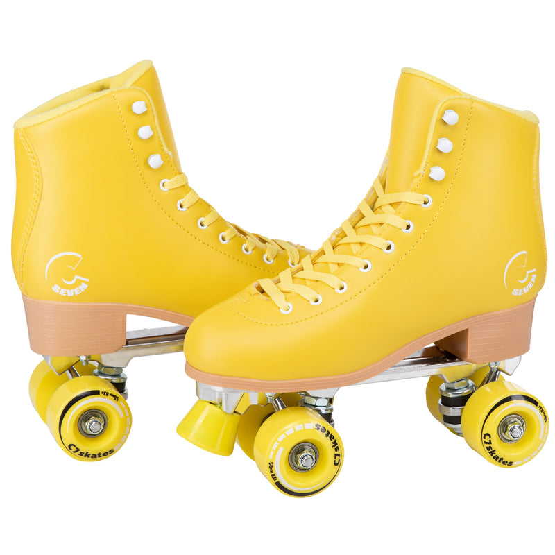 retro yellow roller skates