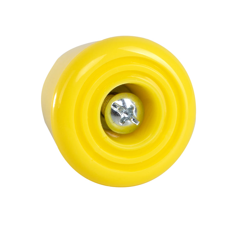 Lemon yellow C7 roller skate stoppers made from durable polyurethane PU82A dimensions are 47 by 35 mm
