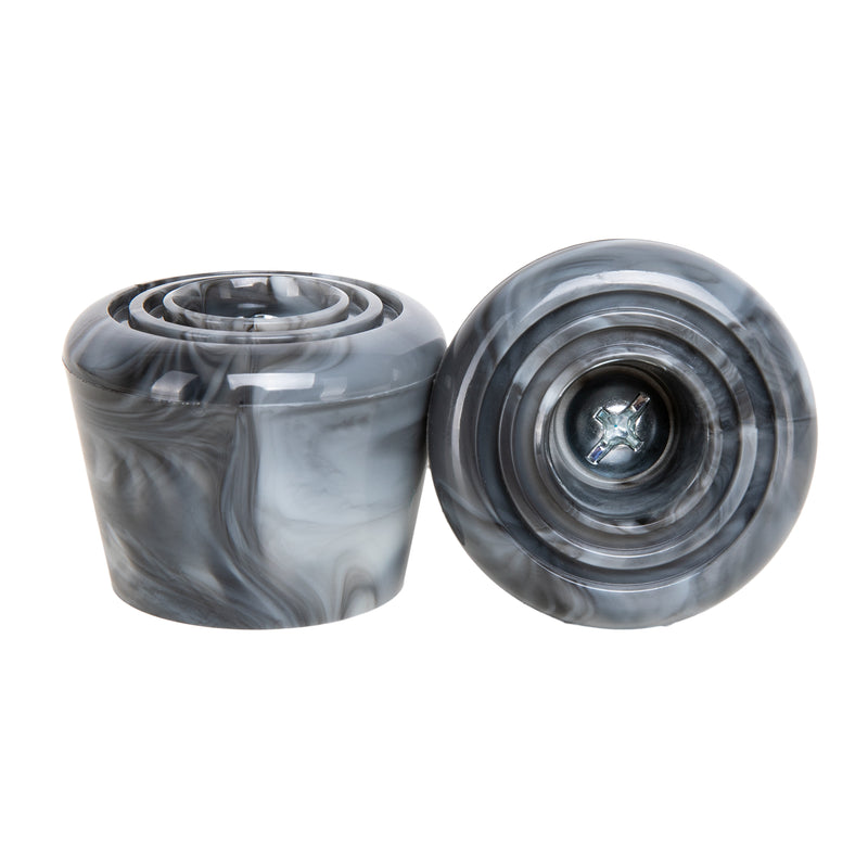 Farrah black and white marble roller skate stoppers made from durable polyurethane PU82A and measure 47x35mm.