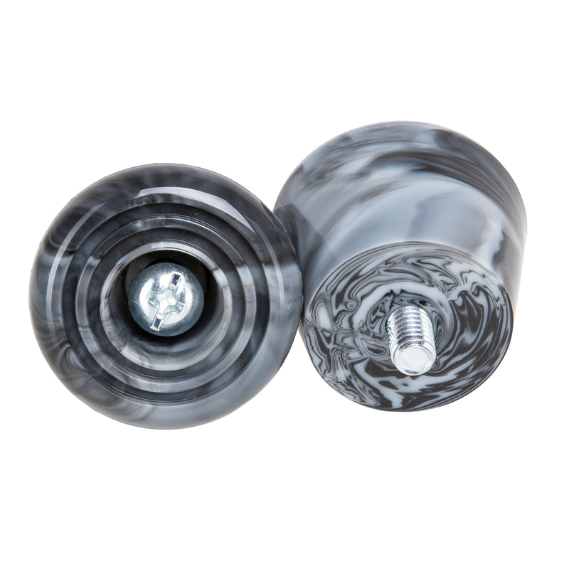 Farrah black and white marble roller skate stoppers made from durable polyurethane PU82A and measure 47x35mm. 