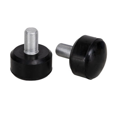 Black Adjustable Roller Skate Stoppers as seen on C7skates Femme Fatale Quad Skates: 47x35 mm size and made from rubber. 