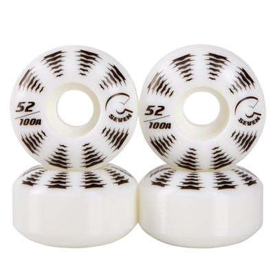 Cal 7 Catch-22 Skateboard Wheels, 52mm & 100A, Black & White Design (All-Star)