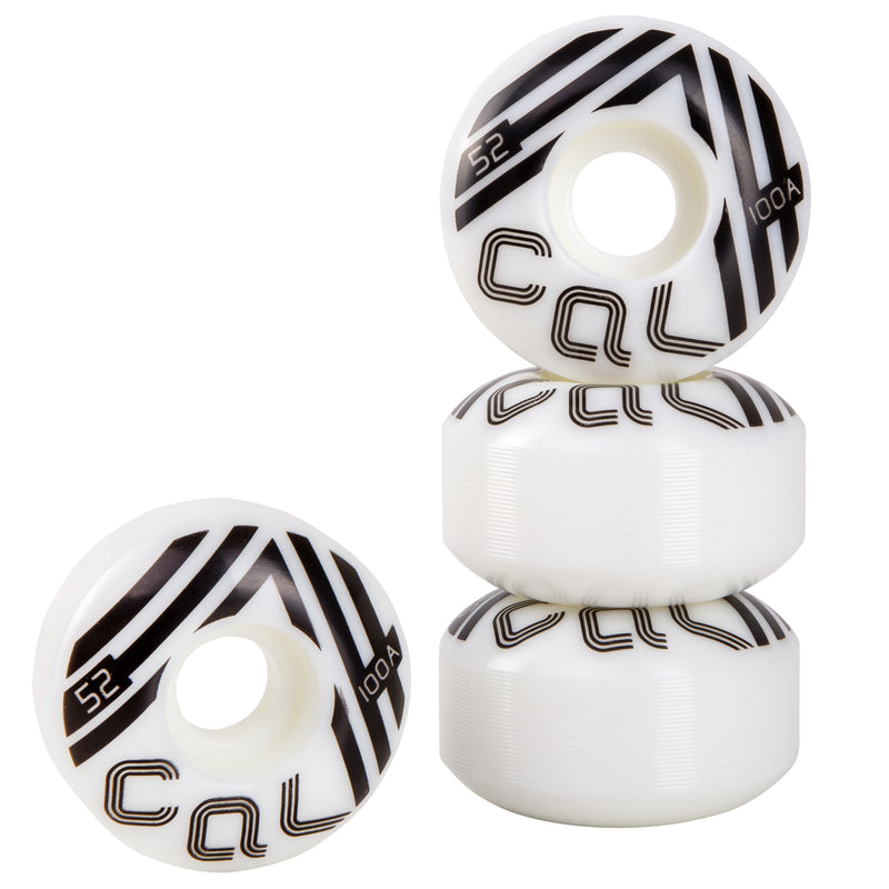 Cal 7 Catch-22 Skateboard Wheels, 52mm & 100A, Black & White Design (Retro)