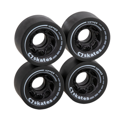 C7skates Femme Fatale black 62mm roller skate wheels made from durable 83A polyurethane 