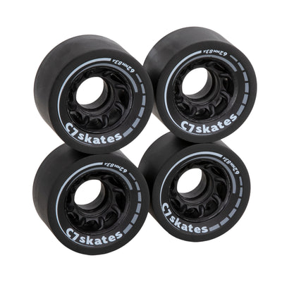 C7skates Femme Fatale black 62mm roller skate wheels made from durable 83A polyurethane