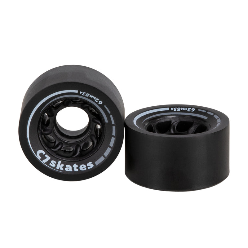 C7skates Femme Fatale black 62mm roller skate wheels made from durable 83A polyurethane