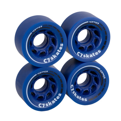 C7skates Midsummer’s Eve dark blue 62mm roller skate wheels made from durable 83A polyurethane