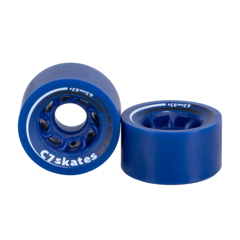 C7skates Midsummer’s Eve dark blue 62mm roller skate wheels made from durable 83A polyurethane