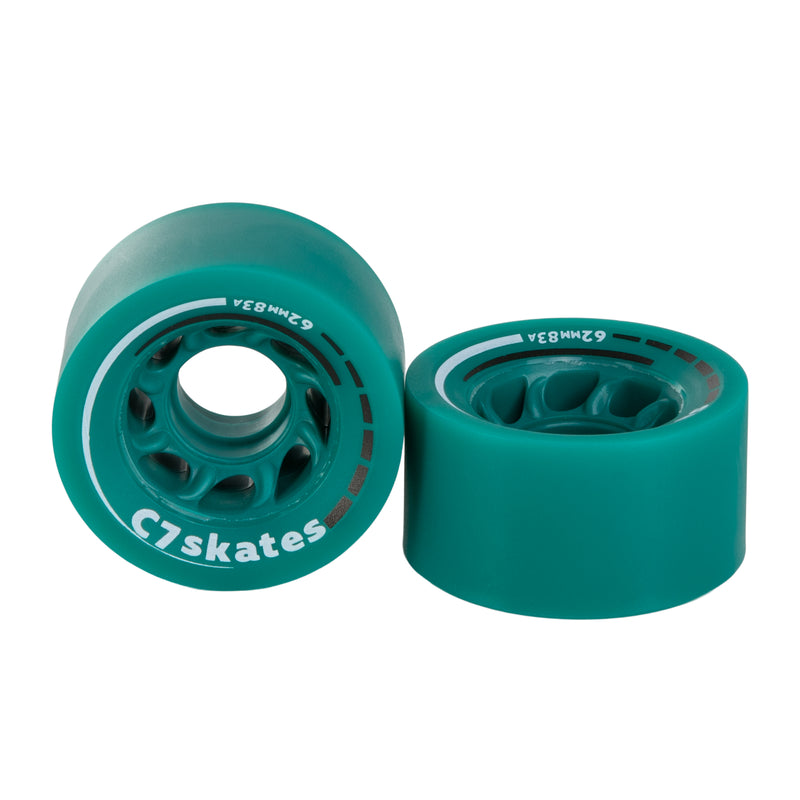 C7skates Enchanted Forest dark green 62mm roller skate wheels made from durable 83A polyurethane