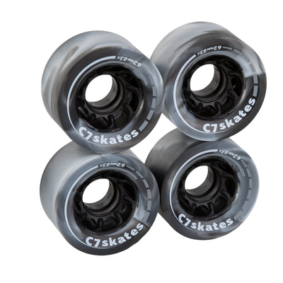C7skates Midnight Sky black white 62mm roller skate wheels made from durable 83A polyurethane