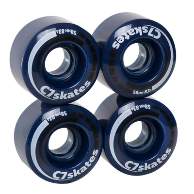 Blossom dark blue C7skates roller skate wheels made from durable polyurethane PU83A 58 mm diameter
