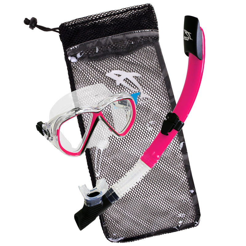 IST CSJ01 Snorkeling Kids Combo Set: Mask, Semi-Dry Snorkel, Mesh Travel Bag