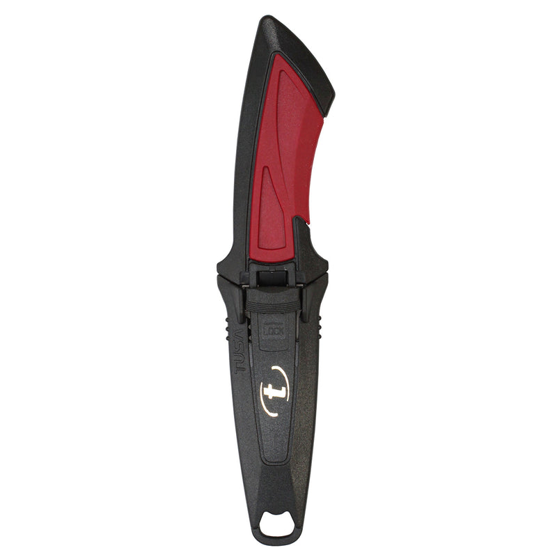 TUSA Titanium Dual Edge Point Tip Mini Dive Knife, Locking Sheath