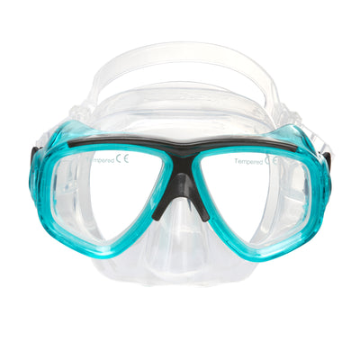 IST M80 Teal Search Twin Lens Mask Scuba Diving Snorkeling Mask with Custom Rx Lens Option