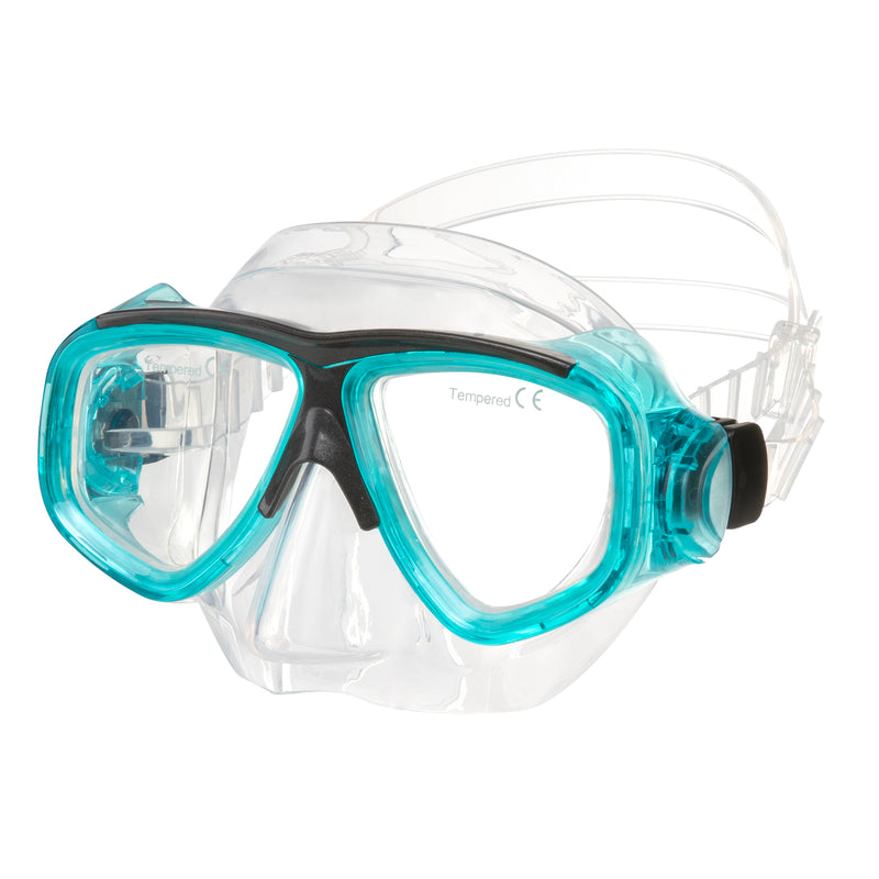 IST M80 Teal Search Twin Lens Mask Scuba Diving Snorkeling Mask with Custom Rx Lens Option