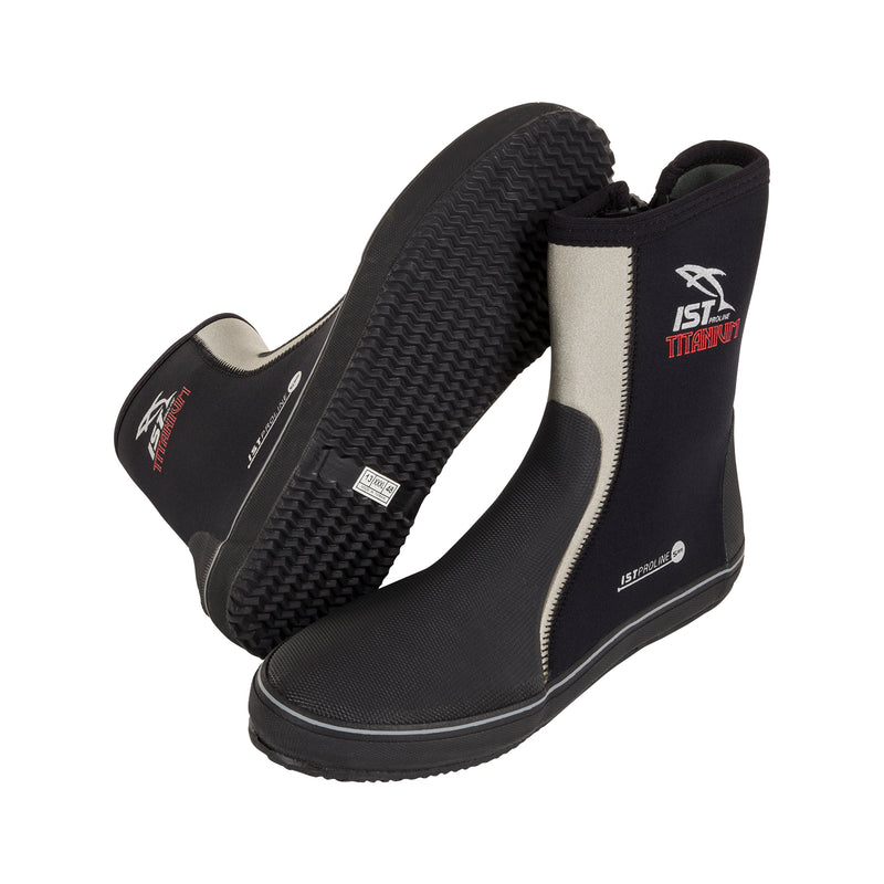 IST 5mm Titanium / Spandex Lined Diving Boots with Vulcanized Rubber Sole