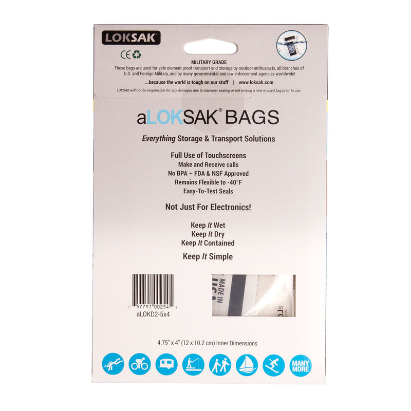 2 aLOKSAK Airtight Waterproof Pouch Clear Dry Bags