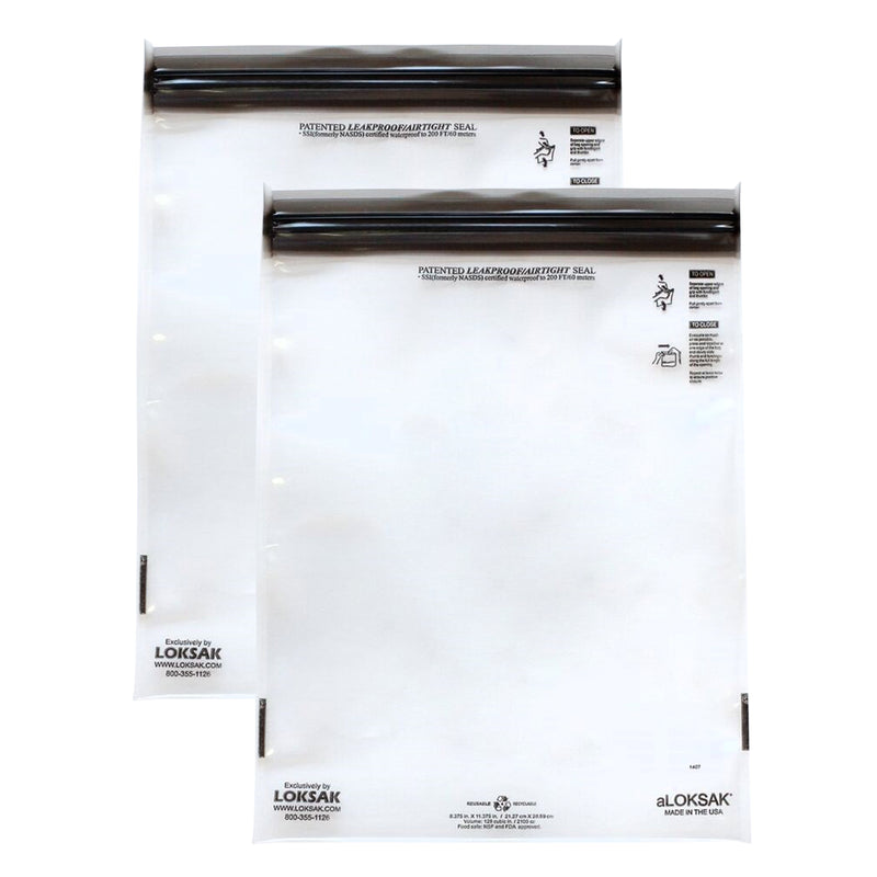 2 aLOKSAK Airtight Waterproof Pouch Clear Dry Bags