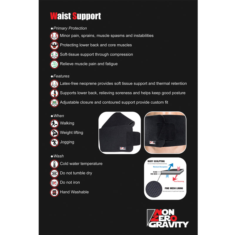 NonZero Gravity Back Support Wrap Compression Brace Adjustable Waist Belt For Men And Women
