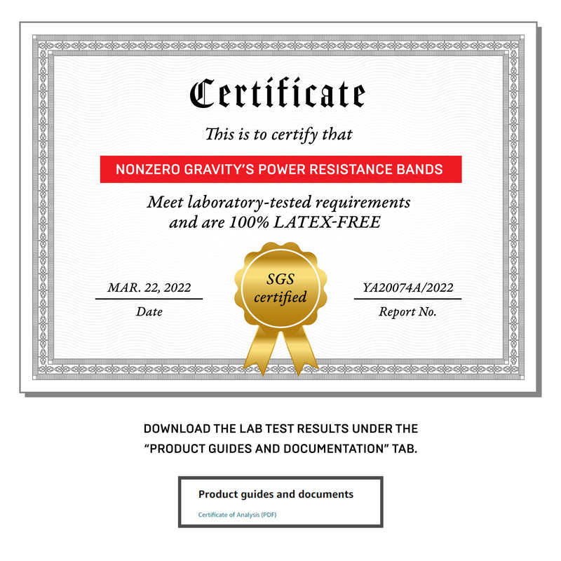 NonZero Gravity 100% Latex-Free Natural Rubber Power Resistance Bands