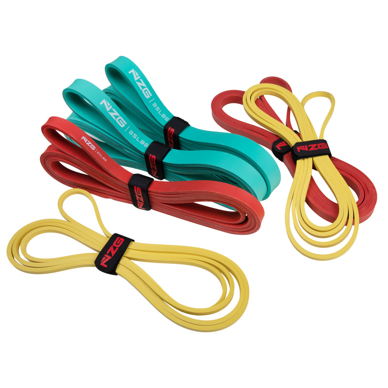 NonZero Gravity Natural Rubber Power Resistance Band Light-Medium Intensity 10-35 LBS Light Warm-Up Set (6-piece)