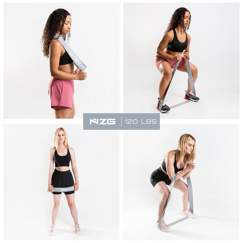 NonZero Gravity 100% Latex-Free Natural Rubber Power Resistance Band High-Intensity Silver 120 LBS (Single)