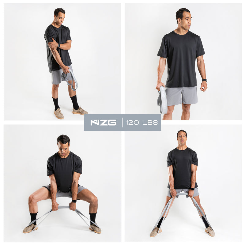 NonZero Gravity 100% Latex-Free Natural Rubber Power Resistance Band High-Intensity Silver 120 LBS (Single)