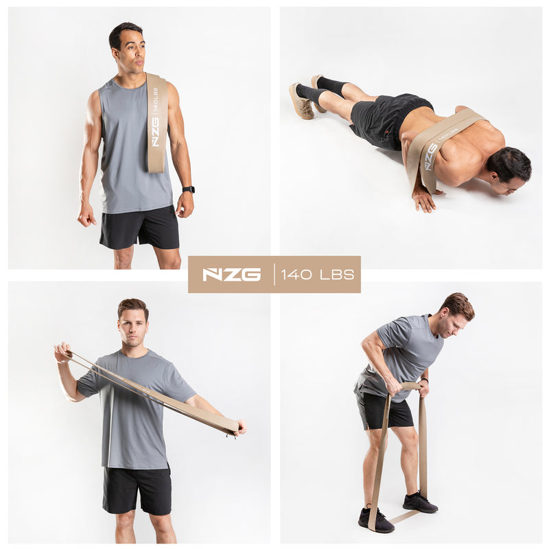 NonZero Gravity 100% Latex-Free Natural Rubber Power Resistance Band High-Intensity Gold 140 LBS (Single)