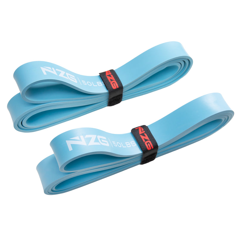 NonZero Gravity 100% Latex-Free Natural Rubber Power Resistance Bands Medium-Intensity Blue 50 LBS (Set of 2)