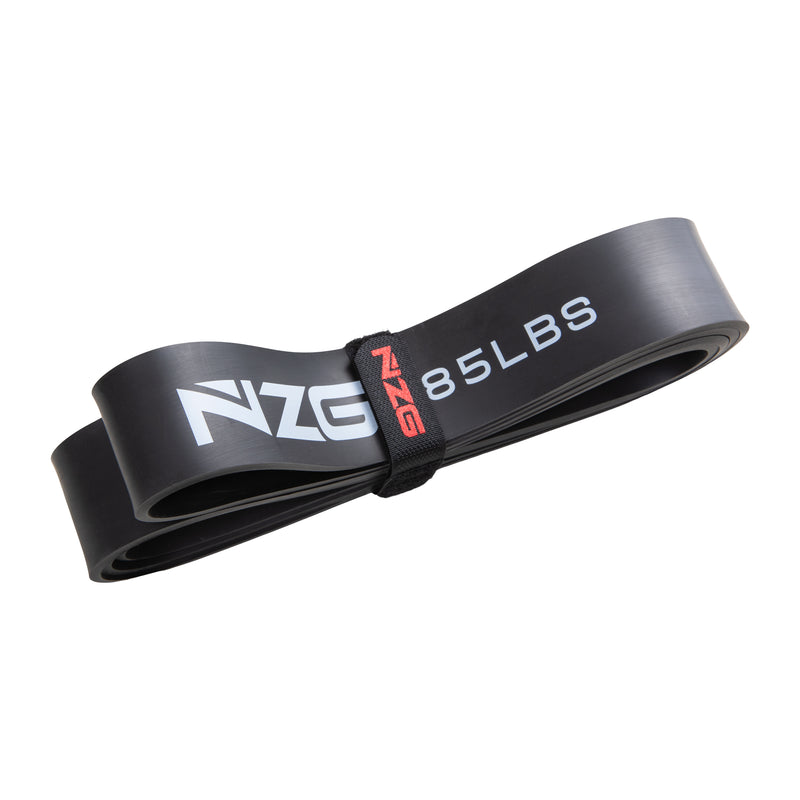 NonZero Gravity 100% Latex-Free Natural Rubber Power Resistance Band Medium-High Intensity Black 85 LBS (Single)