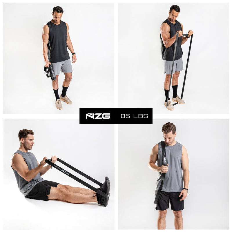 NonZero Gravity 100% Latex-Free Natural Rubber Power Resistance Band Medium-High Intensity Black 85 LBS (Single)