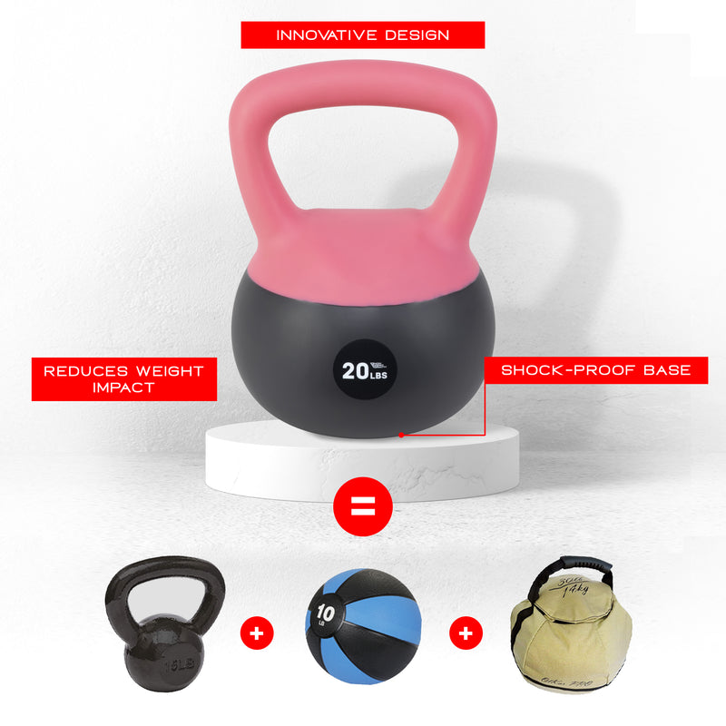 NonZero Gravity Iron Sand Shock-Proof Kettlebell Weight with soft base, sturdy two-hand grip & iron sand filling for workouts