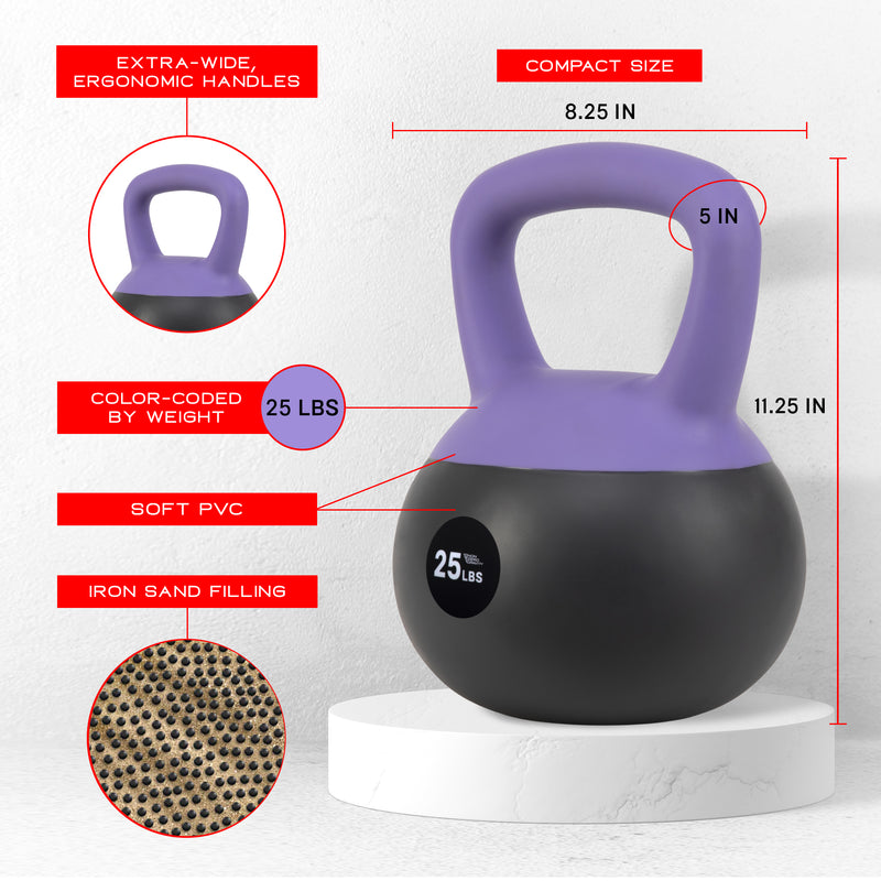 NonZero Gravity Iron Sand Shock-Proof Kettlebell Weight with soft base, sturdy two-hand grip & iron sand filling for workouts