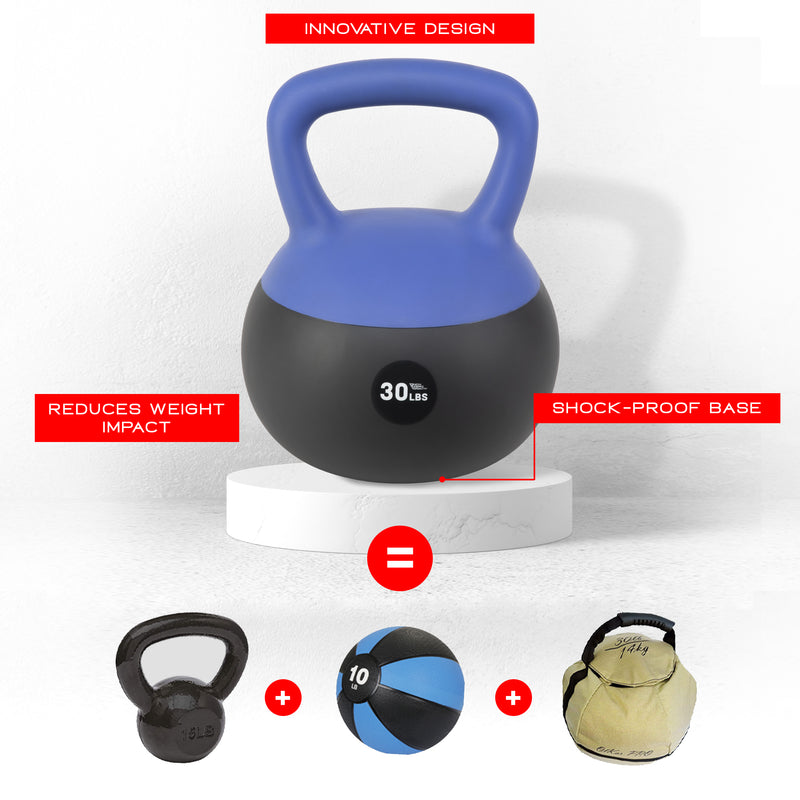 NonZero Gravity Iron Sand Shock-Proof Kettlebell Weight with soft base, sturdy two-hand grip & iron sand filling for workouts 