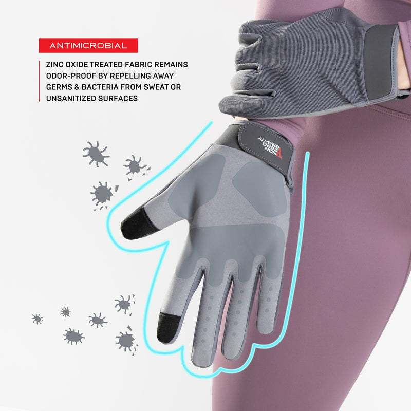 NonZero Gravity Tech-Touch Antimicrobial Germ-Proof Odor-Proof Weightlifting Padded Full Finger Workout Gloves