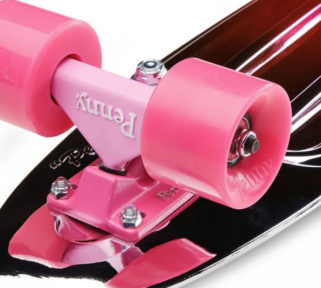 Penny 22 Inch Mini Cruiser: Silver Pink Metallic Fade