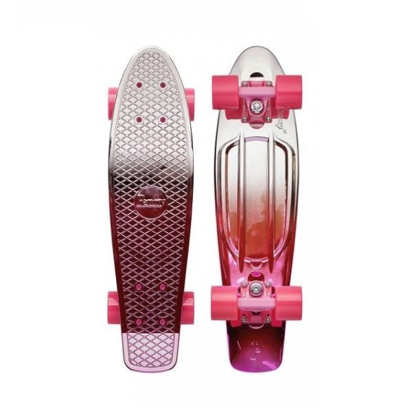 Penny 22 Inch Mini Cruiser: Silver Pink Metallic Fade