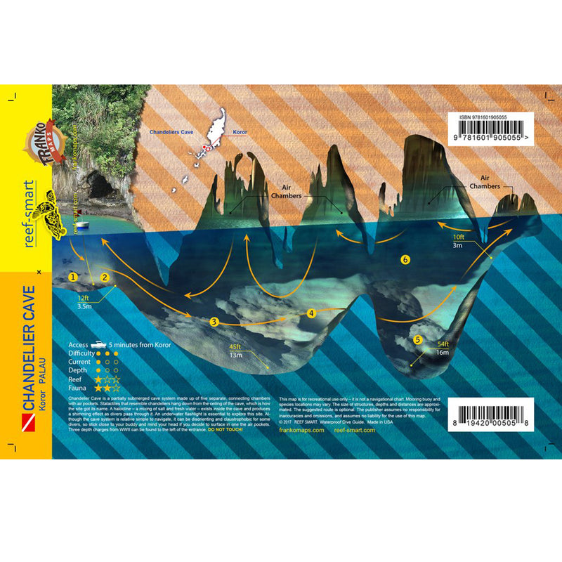 Franko Maps Chandelier Cave Dive Creature Guide 5.5 X 8.5 Inch