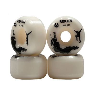 Rekon 53mm 83B Graphic Print White Wheels (Set of 4)